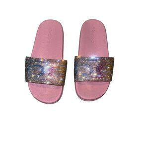 Size 13 BEBE Rhinestone Slides Slip-On Sandals